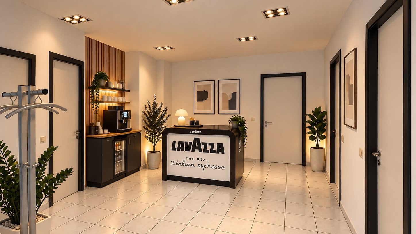 Empfangsbereich des Flex-Adresse Business Hub in Langenfeld